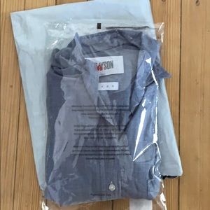 Grayson Tissue Cotton Shirt in Chloe Blue size 03